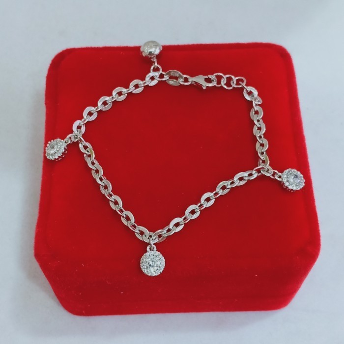 GELANG TANGAN ANAK PERAK SILVER925 LAPISAN EMAS PUTIH GL04