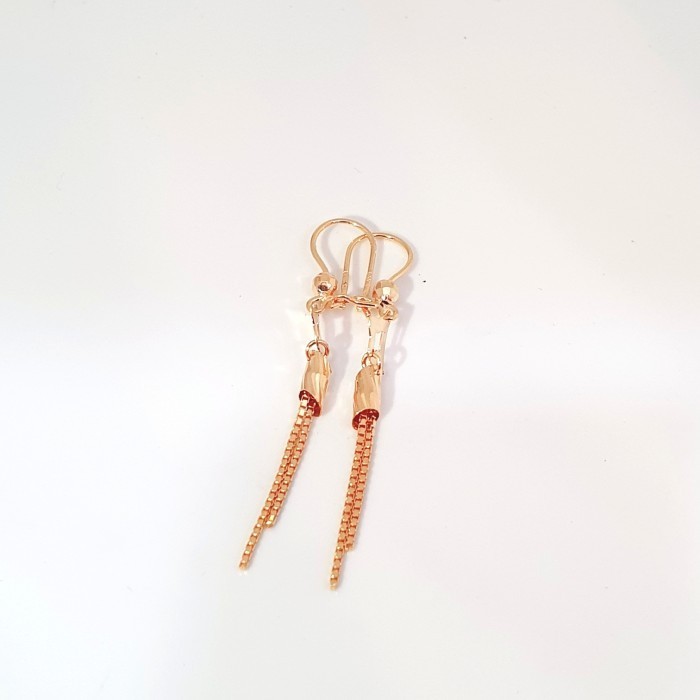 ANTING PANJANG STANDAR EMAS KUNING ASLI KADAR 375