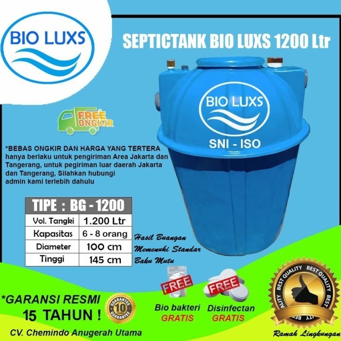 septictank biotech, septictank biofil, septictank bioluxs 1200 liter