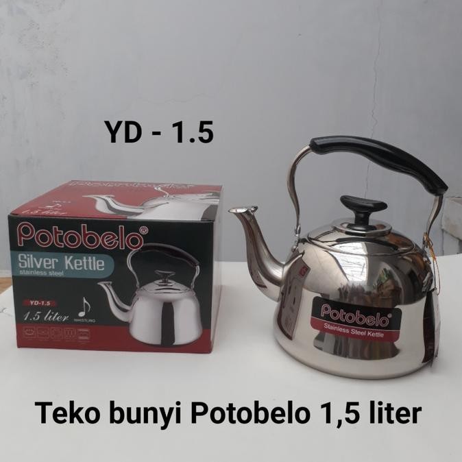 BEST SELLER  Teko/Ceret/Kettle Bunyi Stainless Steel Potobelo 1,5 L TERLARIS