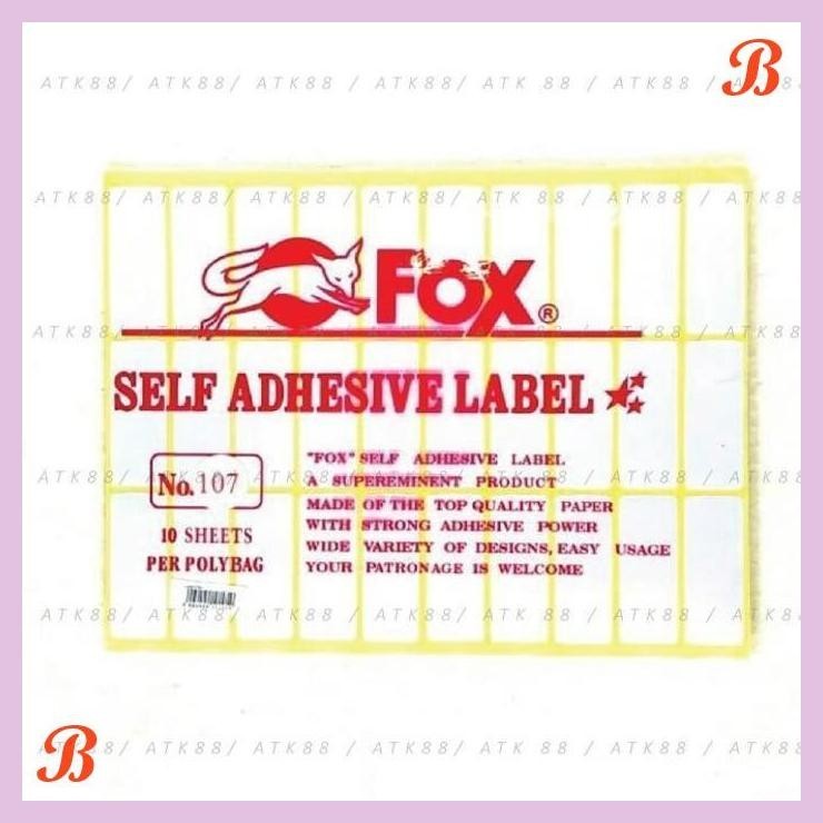 

| PGT | KERTAS / LABEL STIKER FOX NO. 107 UK. 19 X 50 MM (PERSEGI PANJANG)