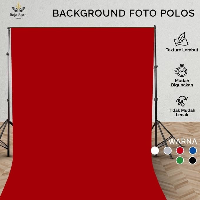 Update Kain Background foto polos Merah/kain backdrop Poto/kain foto Wedding - 1 Meter 