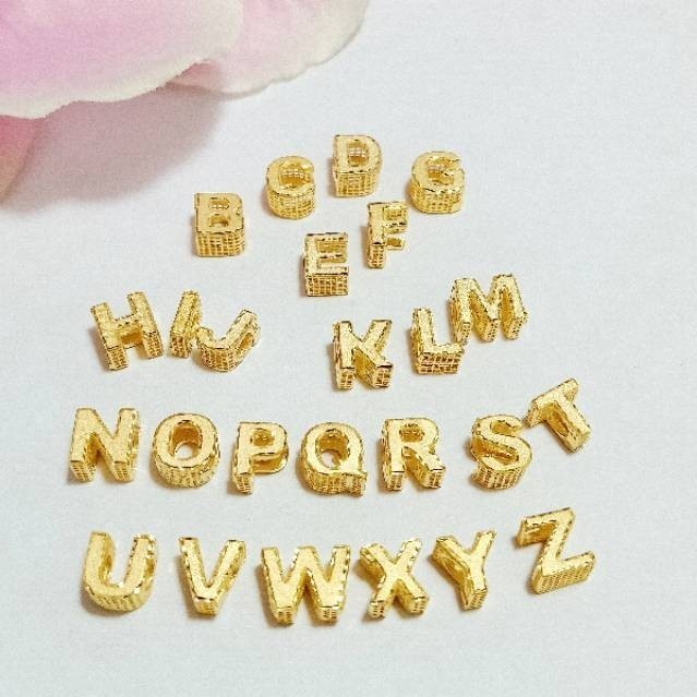 LIONTIN WANITA MODEL INISIAL HURUF ELEGANT EMAS ASLI