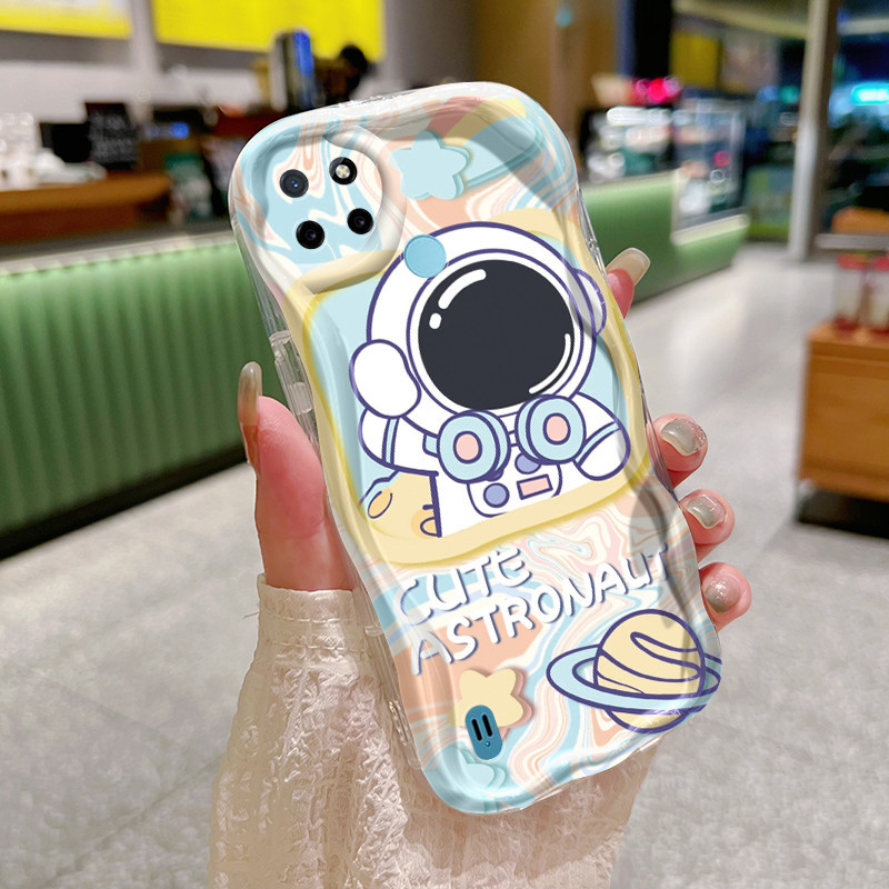 Casing Hp Realme C21Y Realme C25Y Case berwarna pola astronot Kesing HP indah ganda Softcase pelindu
