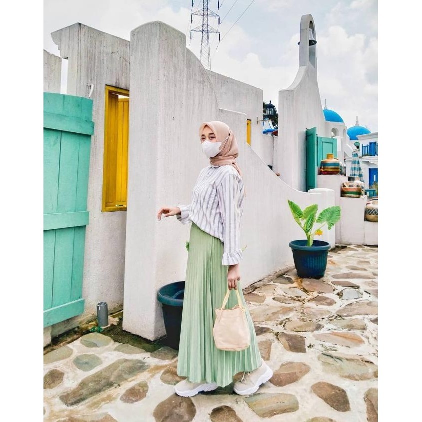 Rok Plisket 100 Cm / Rok Plisket Panjang / Rok Rempel / Rok Lipet