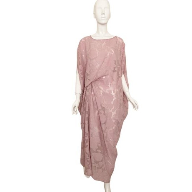 Chic Simple Ruched Jaquard Kaftan