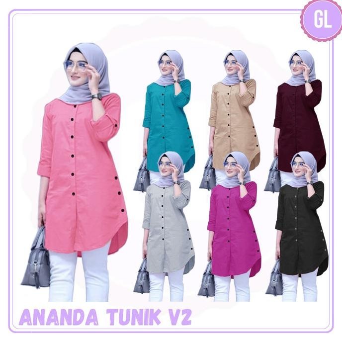 Tunik Ananda V2 Baju Atasan Tunik Muslim Wanita