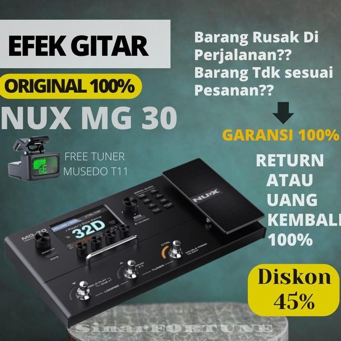 Nux Mg30 Mg 30 Multi Effect Digital Efek Gitar Listrik Elektrik Efek