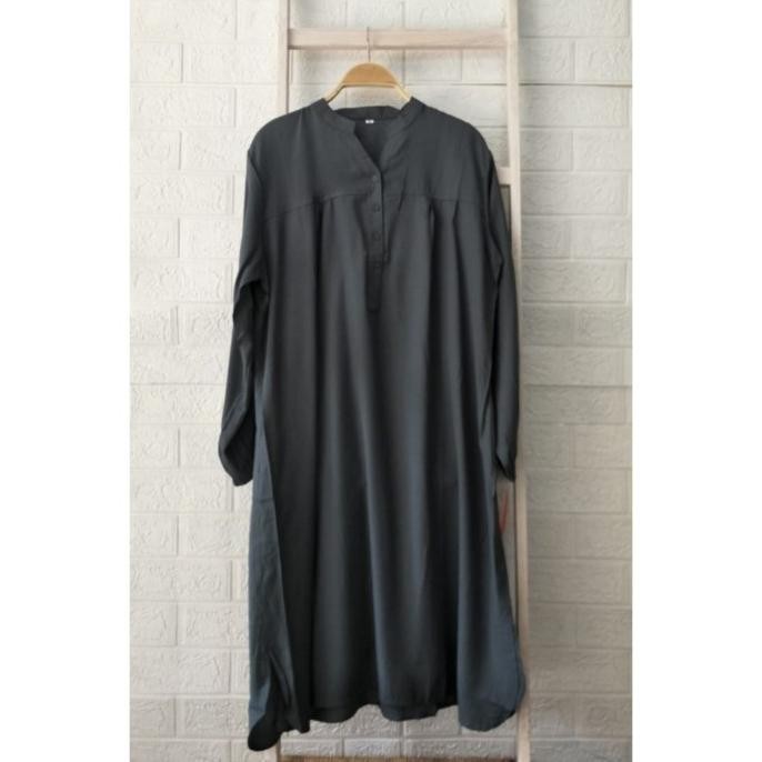 Tunik Polos Viscose Jumbo Abu Tua