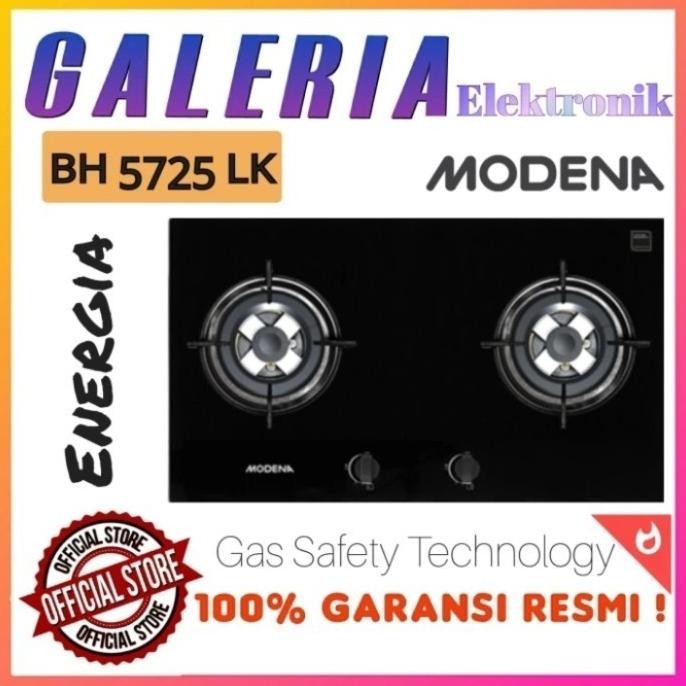 Stok Baru Kompor Tanam Modena 2 Tungku Bh5725Lk Bh 5725 Lk Bh-5725Lk Goodavine