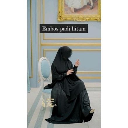 Gamis Embos Syari Premium Padi Hitam Hermosa Original