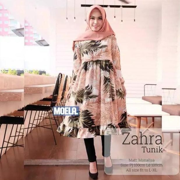 [Tunik Zahra Pink Sl]Tunik Wanita Wolfis Monalisa Pink