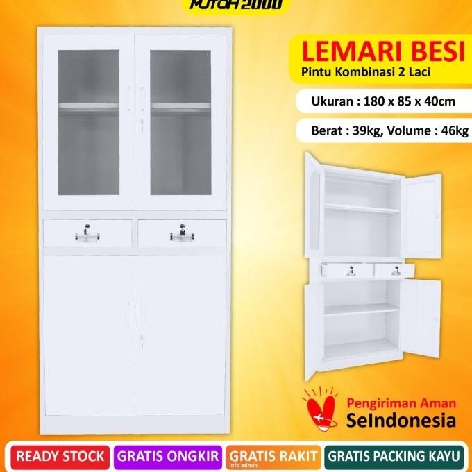 

Terbaru Lemari Arsip Lemari Besi Filling Cabinet Pintu Kombinasi 2 Laci Lg Original