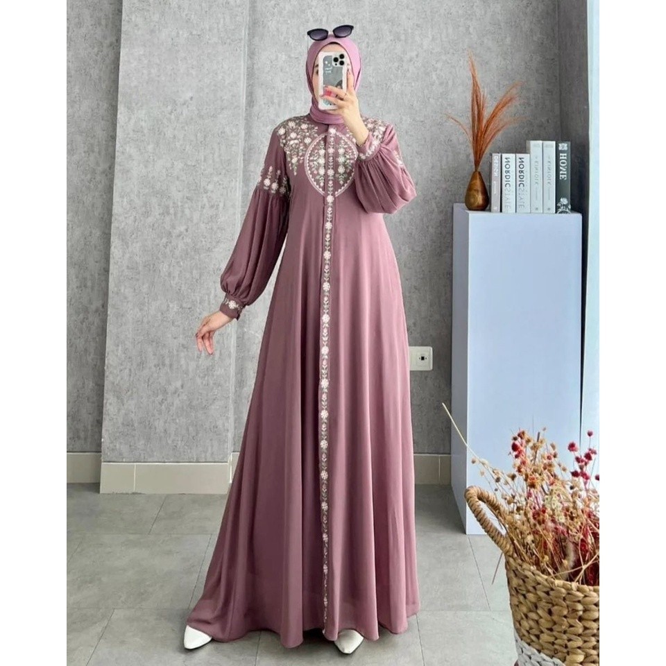 Gamis Wanita Terbaru 2024 Dres Kondangan Busui Abaya Set Turki Tunik Panjang Cewek Gmis Wanita Terba