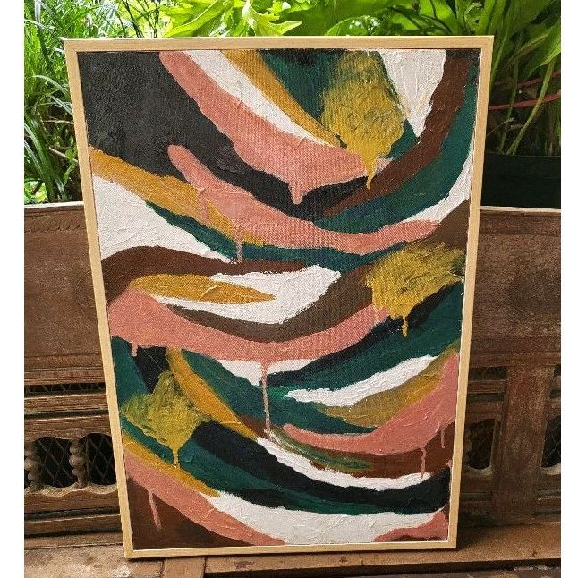 

Abstract Series 3. Ukuran 62x42cm Lukisan Tangan Asli, Acrylic di kanvas dengan frame.