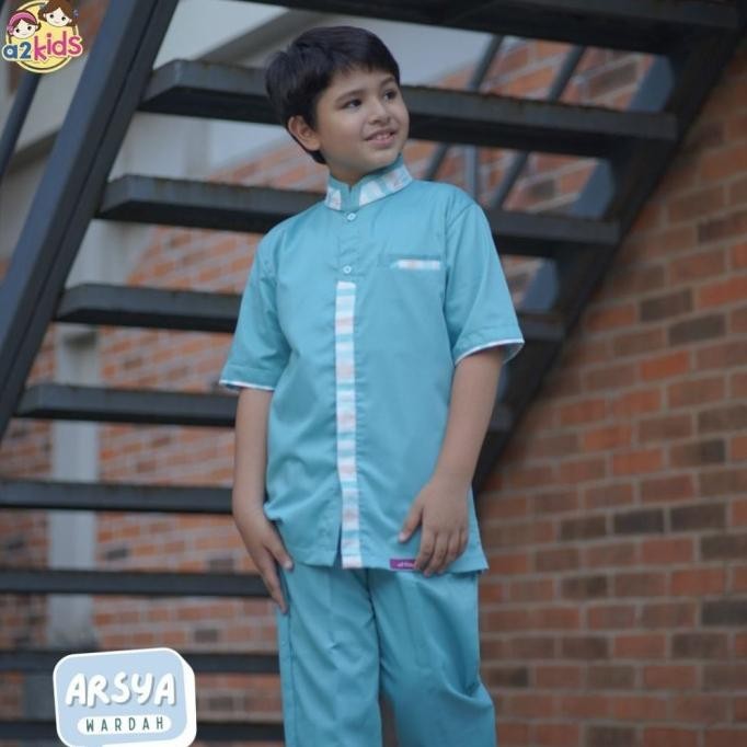 A2Kids Set Koko Arsya Lengan Pendek Couple Dewasa Anak Junior Remaja