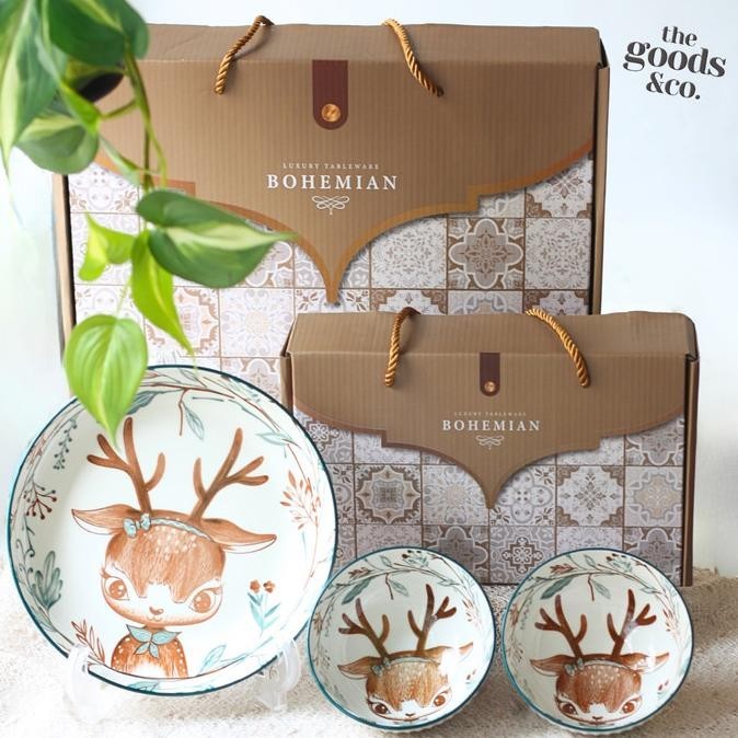 Mangkok Set Souvenir Hampers Bowl Set Mangkok Keramik Gift SetBOHEMIAN