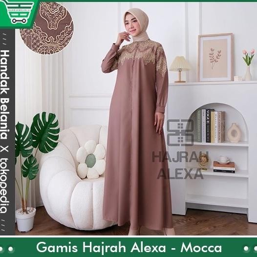 Baju Gamis Hajrah Alexa Guzel Premium Bahan Katun Toyobo Original