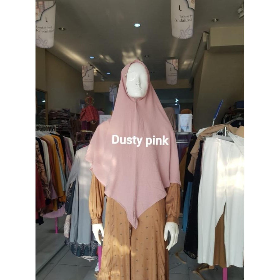 Khimar Texture Crincle Elzatta Hijab Bergo Instan Lansungan Antem