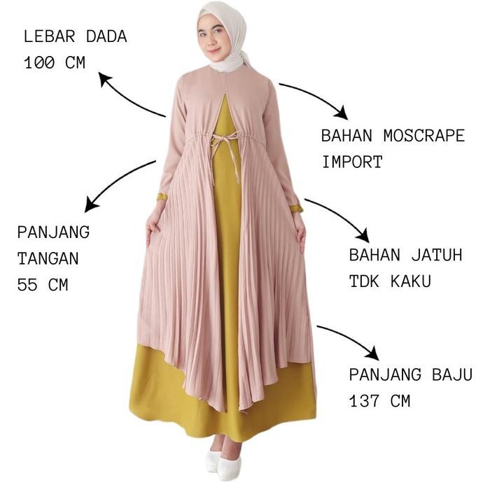 Baju Wanita Gamis Wanita Gamis Plisket Premium Murah
