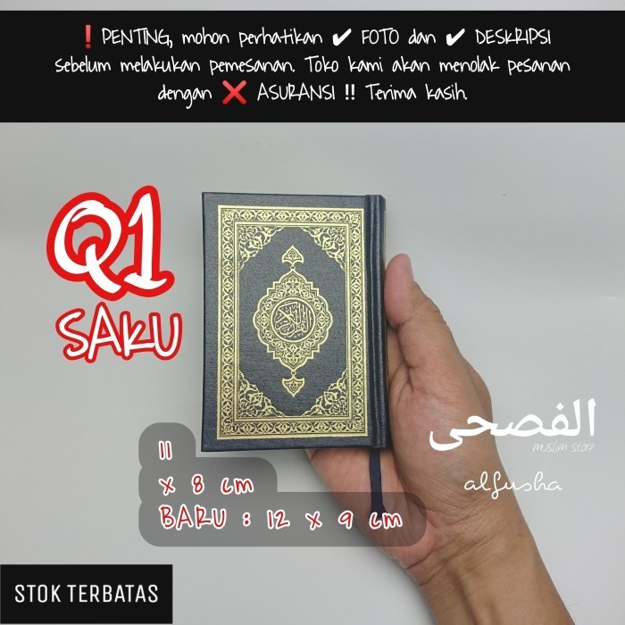 Al-Quran Mushaf Madinah Asli Cetakan Madinah Ukuran Saku 11 X 8 Cm