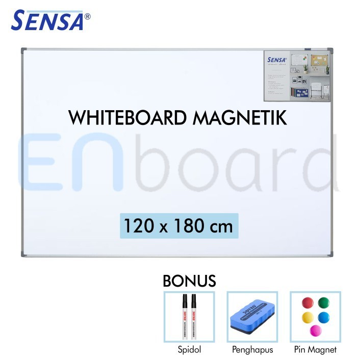 

Papan Tulis Whiteboard Gantung Magnet Single Face Sensa 120 X 180 Cm