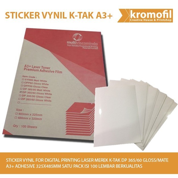 

Bahan Sticker Vinyl Laser A3 Ktak - Matte - Transparant