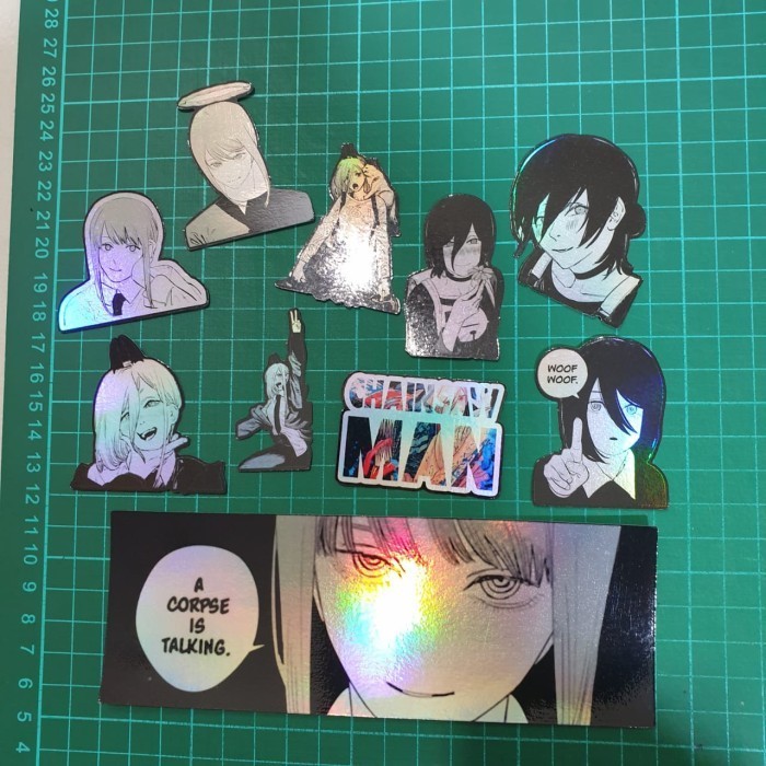 

Sticker Hologram Anime - Psh589 - Set 10 Sticker - Chainsaw Man