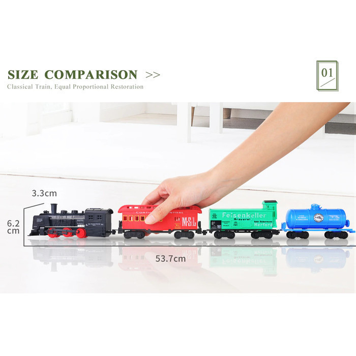 Kereta Api Baterai Classic Train Tl24 Mainan Anak Train Tra Set