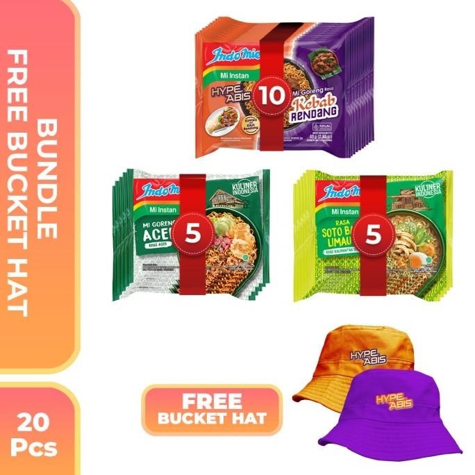 

Bundle Indomie Hype 20 Pcs - FREE Bucket Hat