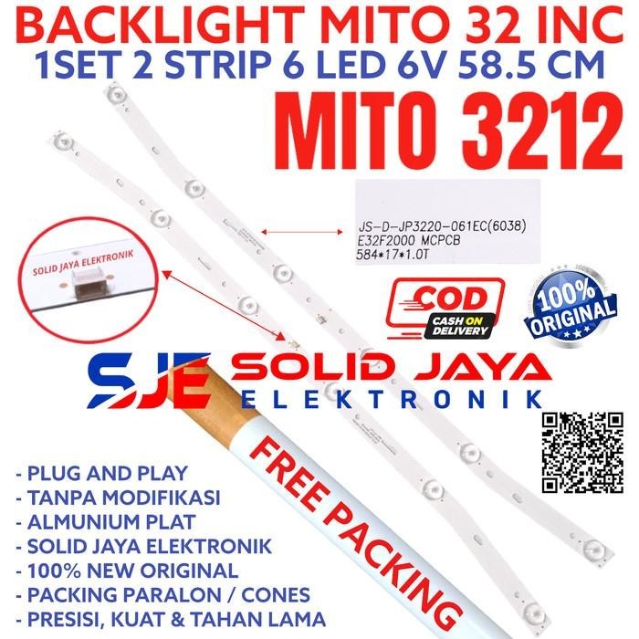 BACKLIGHT TV LED MITO 32 INC 3212 LAMPU BL 6K 6V INC INCH 6 KANCING