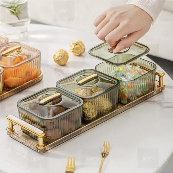 

Hampers Lebaran Toples Kue Kering Snack Cantik Set Premium Tray Korea Limited Edition