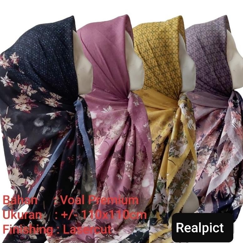 Original (16K Samapai)Segiempat Voal Motif Hijab Voal Motif Premium Hijab Denay Voal Lasercut Harga Hemat