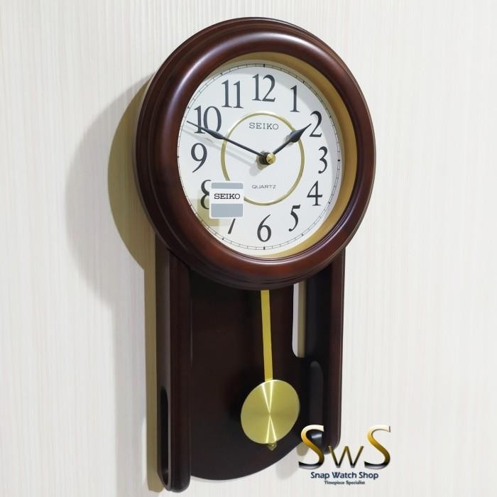 JAM DINDING SEIKO QXC105 ORIGINAL QXC105B PENDULUM CASE KAYU