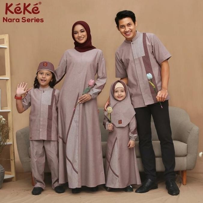 Sarimbit Keluarga Keke Nara Series - Red Wood Link Koko Dewasa Stok Terbatas