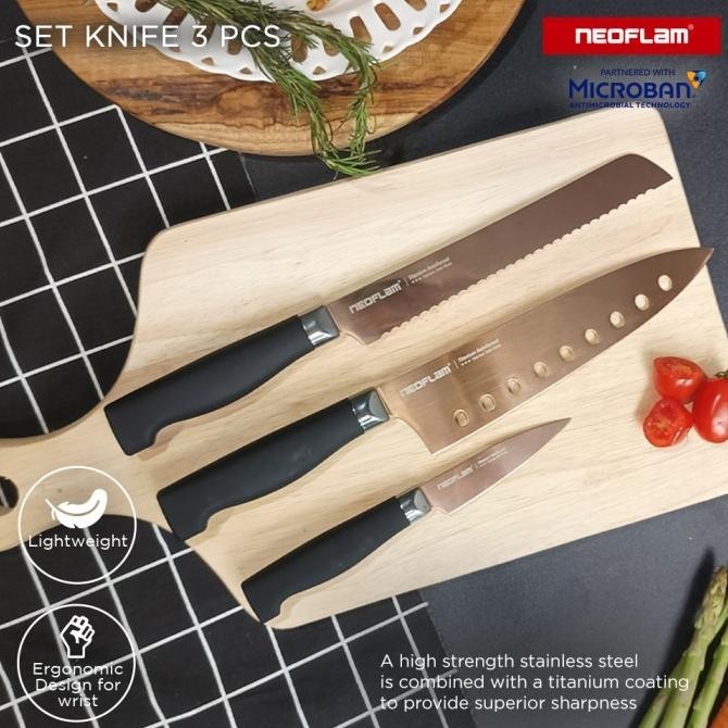 Neoflam Titanium Set / Pisau Dapur
