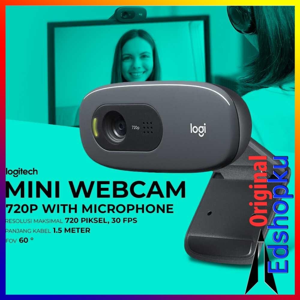 Logitech Camera Laptop Komputer Mini Webcam HD 720P Mic Mikrofon