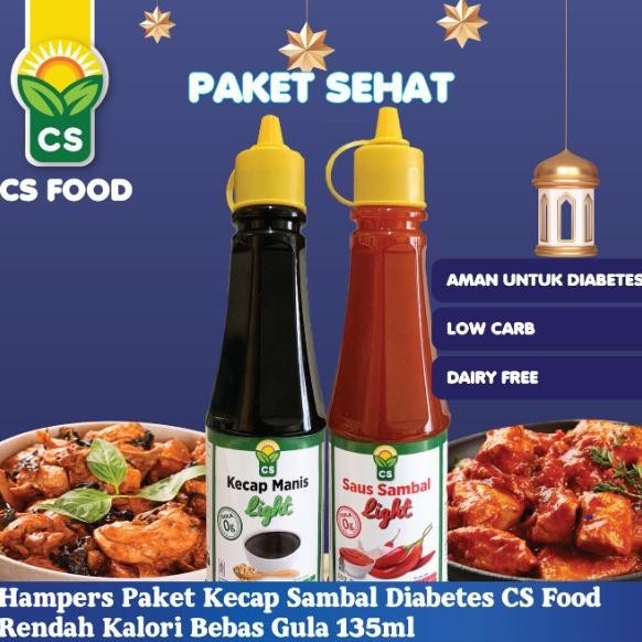 

Hampers Paket Kecap Sambal Diabetes CS FOOD Rendah Kalori Bebas Gula