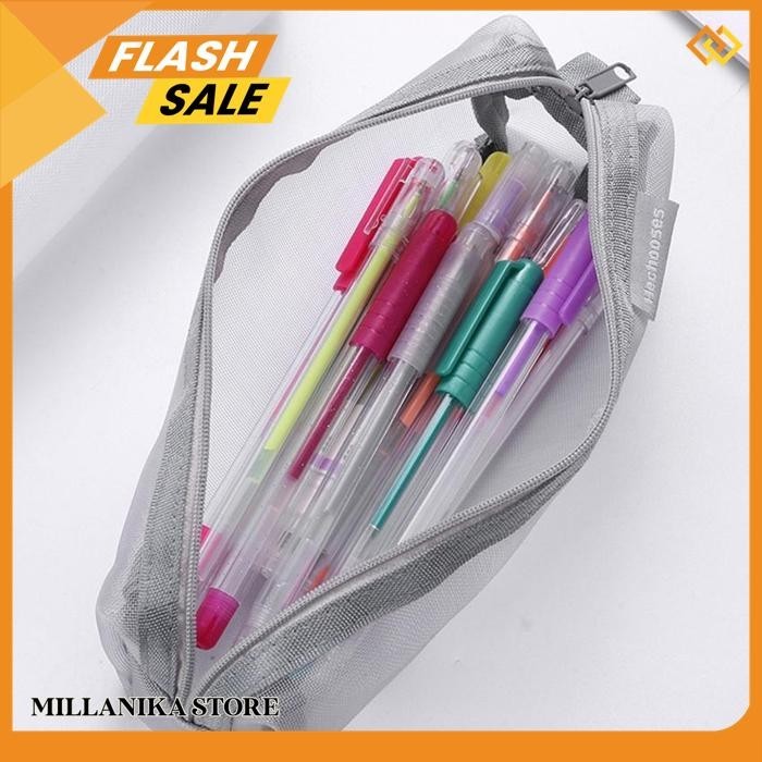 

TEMPAT PENSIL JARING / KOTAK PENSIL MESH / TRANSPARAN KAPASITAS BESAR BEST SELLER !!