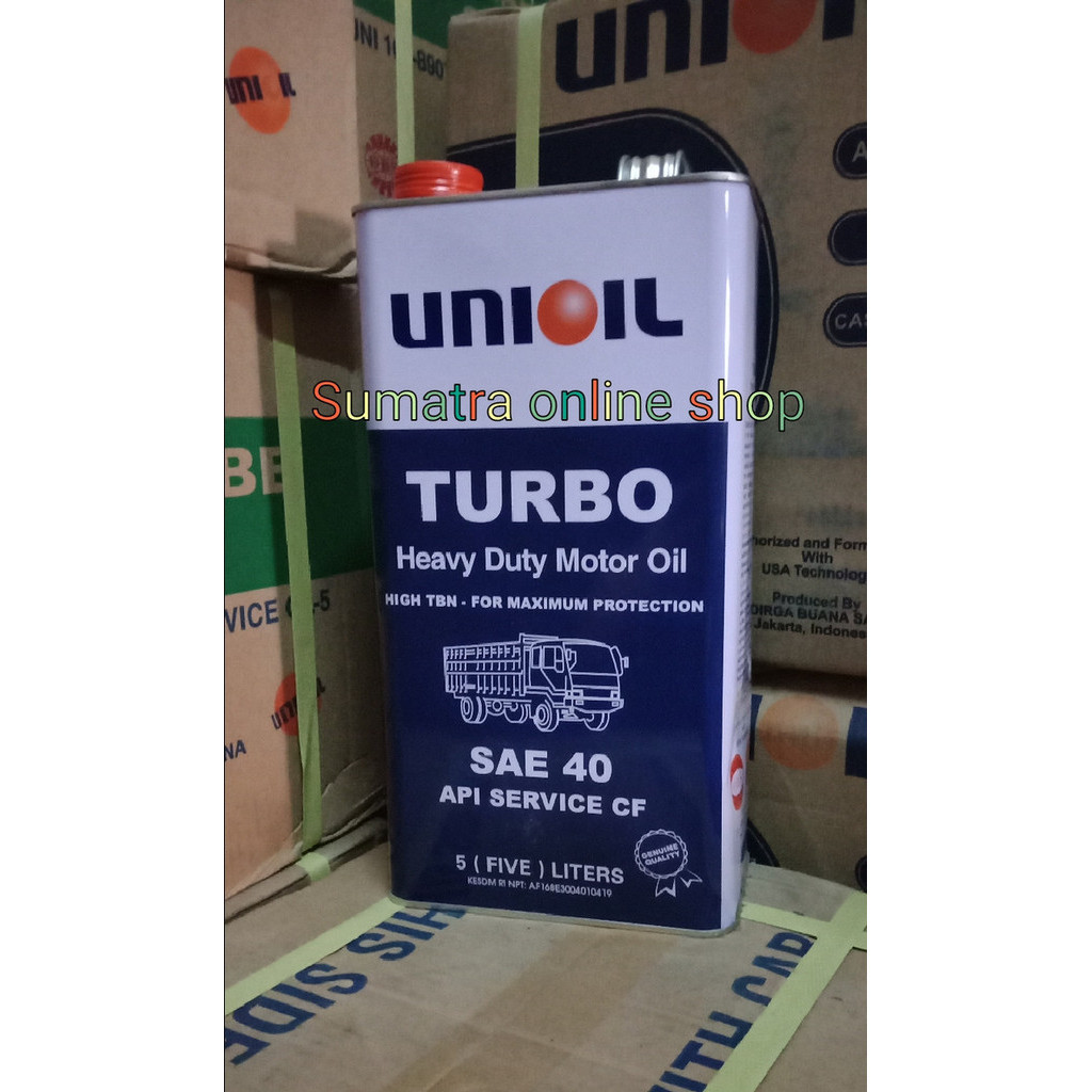 BEBAS ONGKIR - Oli mesin union/unioil turbo sae 40 (5liter) -heavy duty motor oil