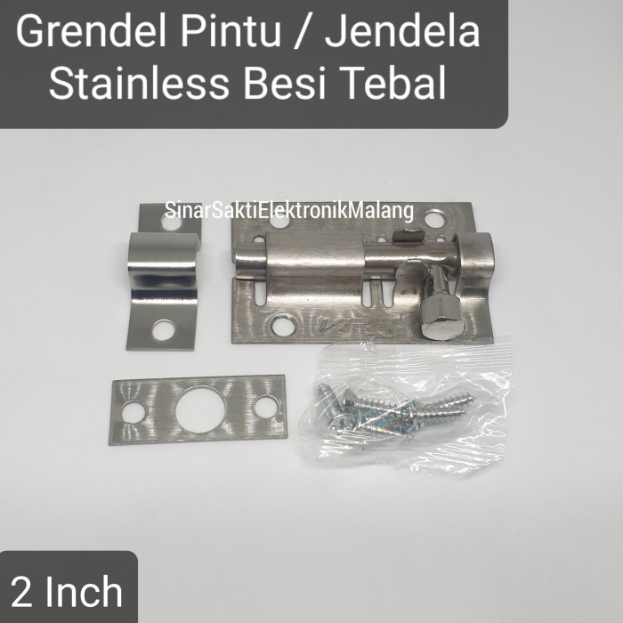 ><><><] Grendel Pintu Jendela Stainless Besi Tebal Selot Kunci Slot Geser
