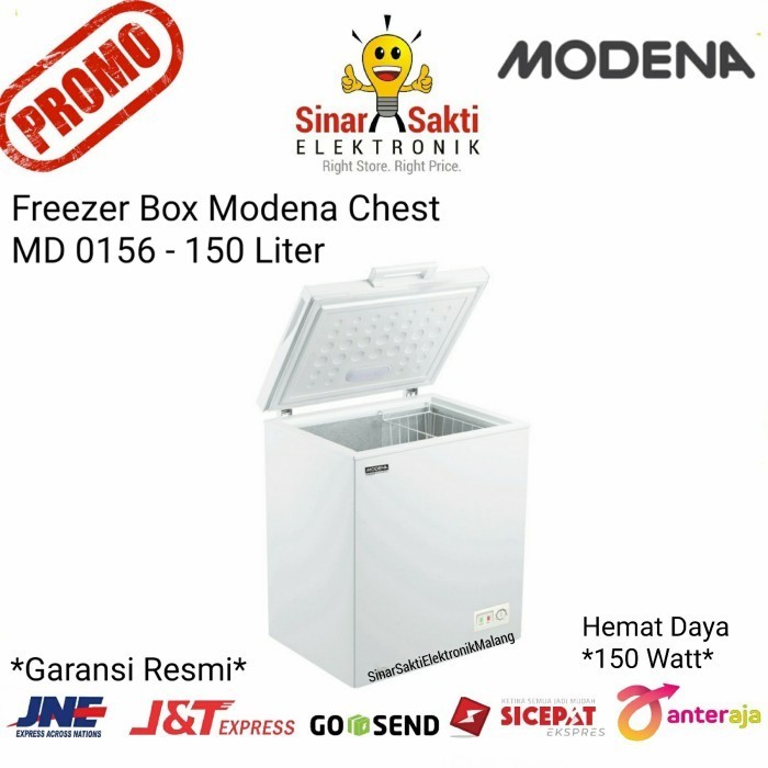 hanya disini] Freezer box modena Chest Lemari Pembeku MD 0156 W 150 L Liter 150L