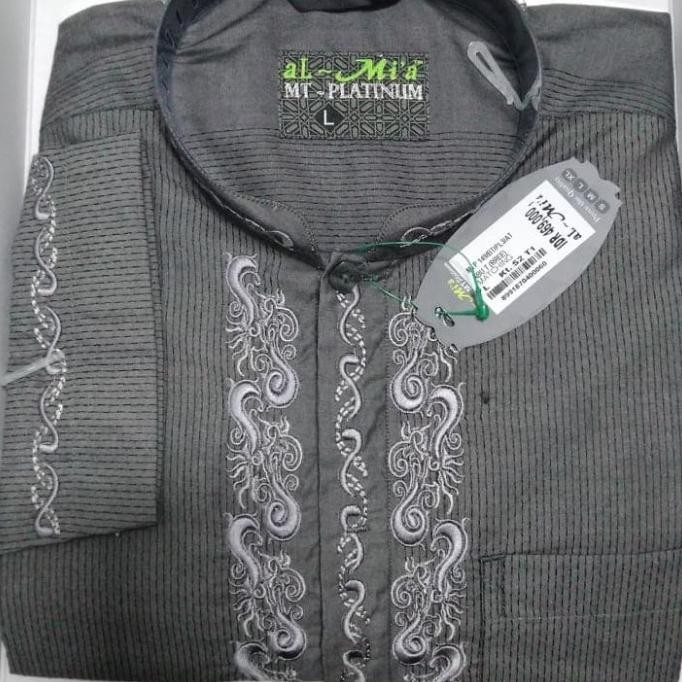 Best Sales Baju Koko Al Mia Mt Platinum (Abu) Pengiriman Cepat