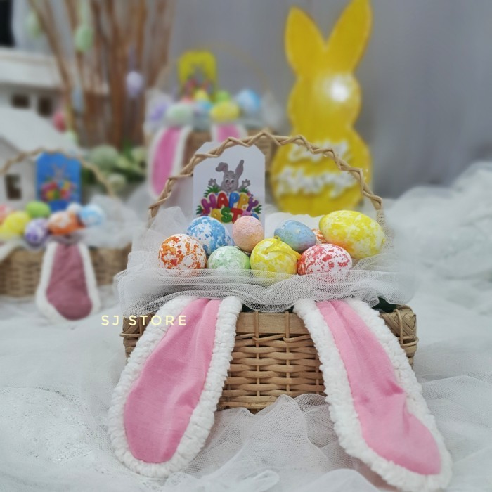 

Easter Bunny Eggs Hampers Hiasan Keranjang Hadiah Anak Paskah