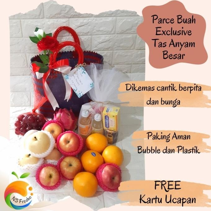 

Parcel Paket Buah Segar Tas Jinjing Transparant FREE KARTU UCAPAN