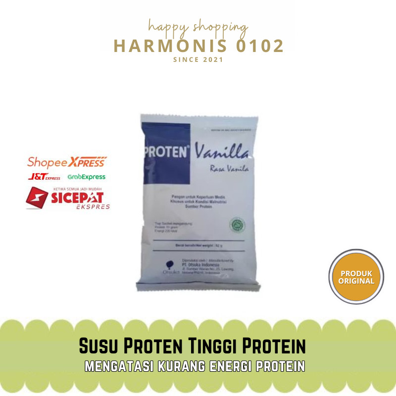 

Susu Proten Tinggi Protein Rasa Vanila 1 Sachet isi 52 Gram