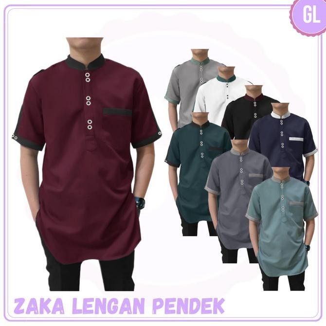 Trend Baju Koko Pria Zaka Lengan Pendek|Baju Koko Kurta Pakistan Pria Berkualitas