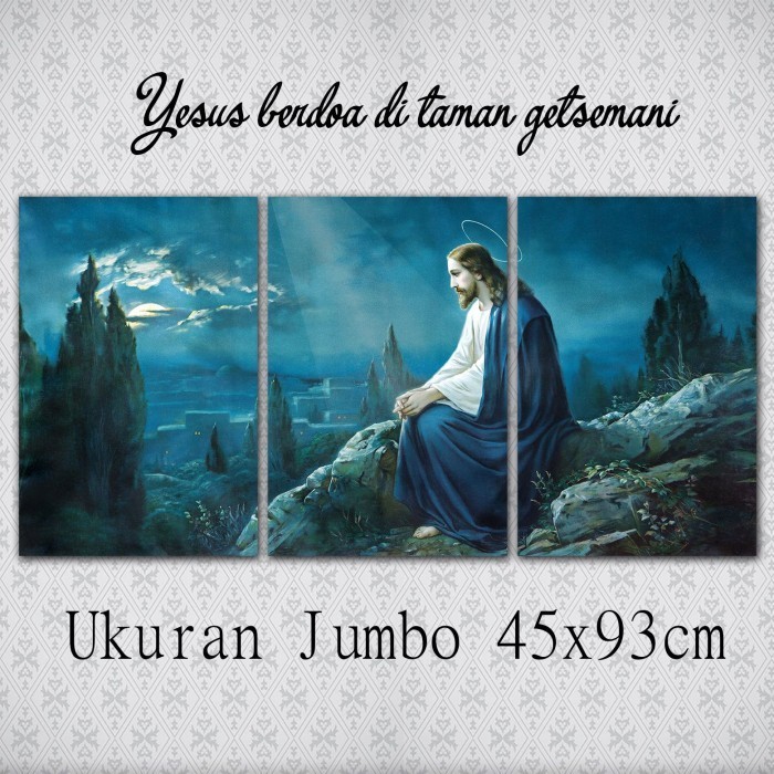 TERMURAH - 1 set jumbo gambar yesus berdoa di di taman getsemani