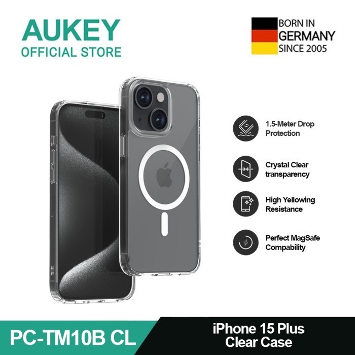 sale AUKEY iPhone 15 Series Premium Clear Case with MagSafe