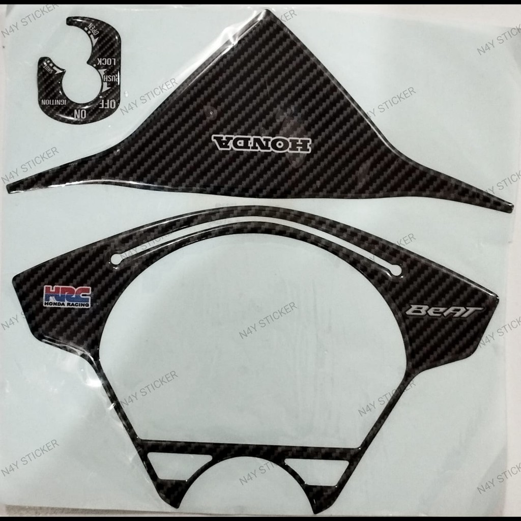 Emblem Stiker Carbon Timbul Spidometer Honda Beat Karbu Stiker Variasi Beat Karbu